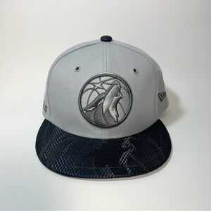 Minnesota Timberwolves Hat New Era Snapback Cap Gray Howl Together Adjustable